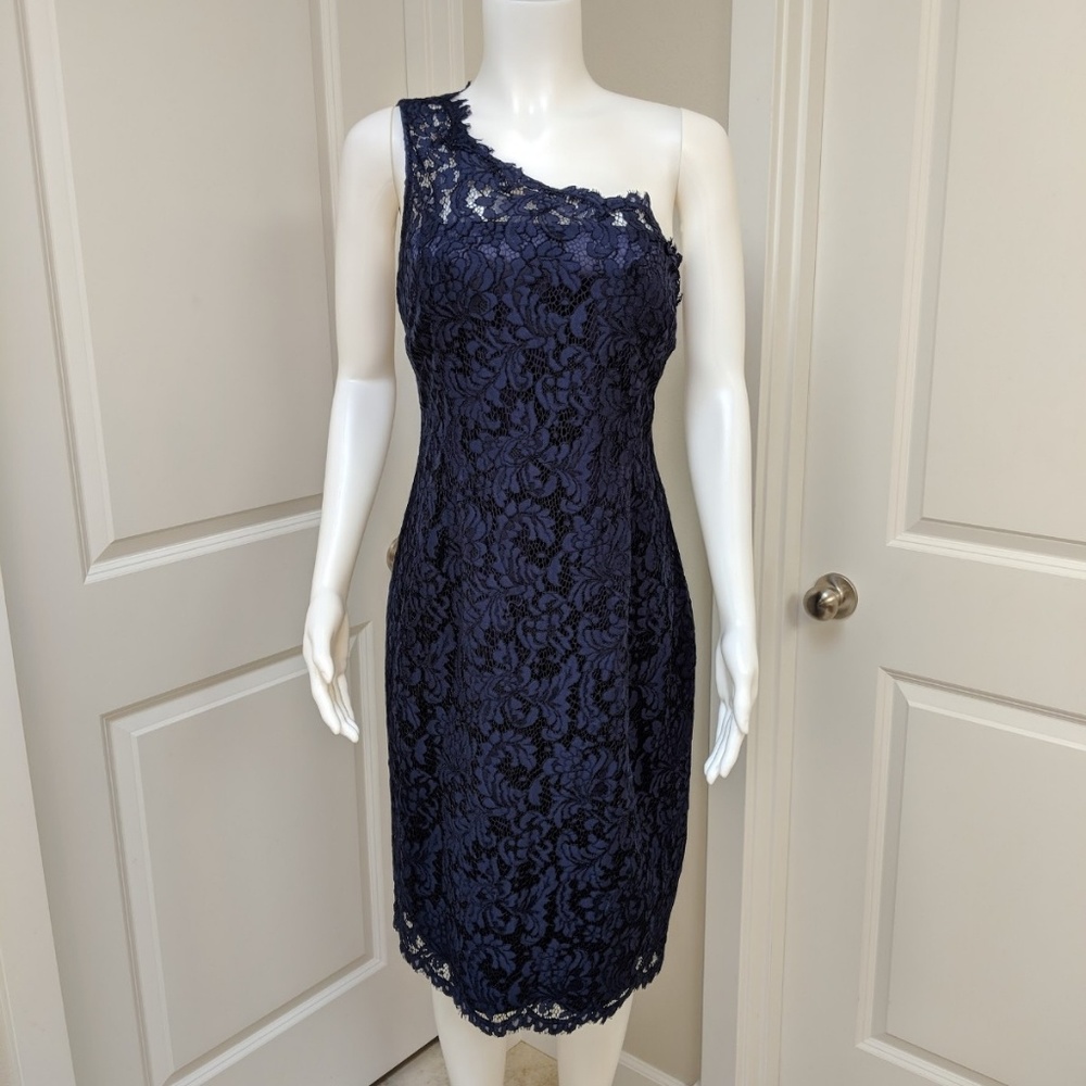Eliza J One Shoulder Lace Dress